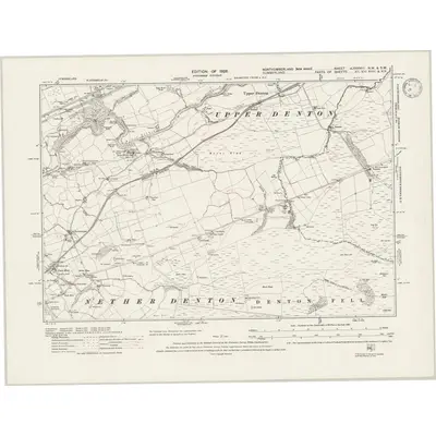 1920 Map of Northumberland nLXXXVIII.NW & nLXXXVIII.SW, 1946 Print