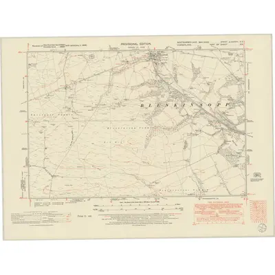 1946 Map of Northumberland nLXXXVIII.SE, 1952 Print
