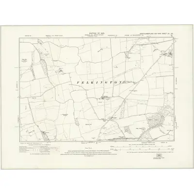 1922 Map of Northumberland nVI.NE, 1925 Print