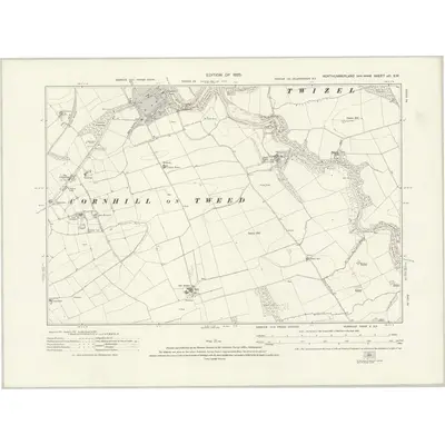 1922 Map of Northumberland nVI.SW, 1925 Print