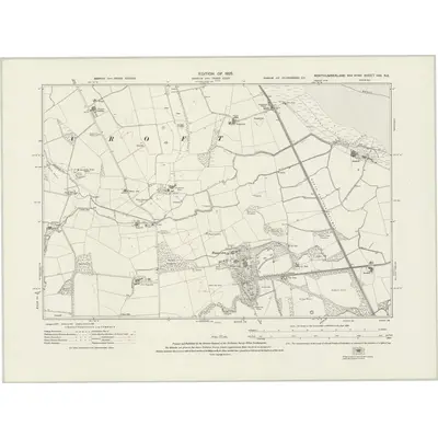 1922 Map of Northumberland nVII.NE, 1925 Print