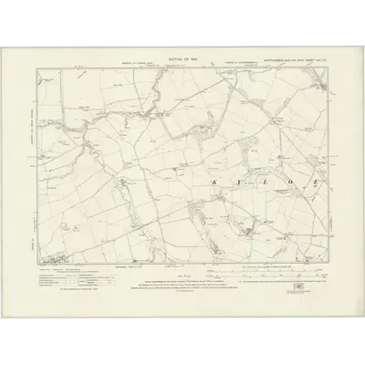 1922 Map of Northumberland nVII.SE, 1925 Print