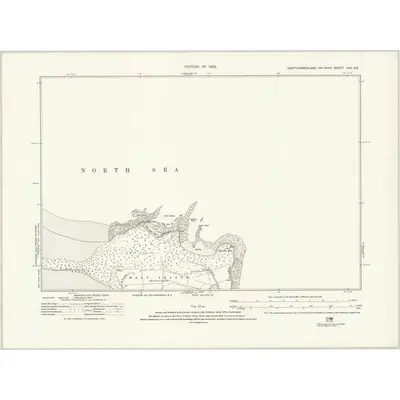 1922 Map of Northumberland nVIII.NE, 1925 Print