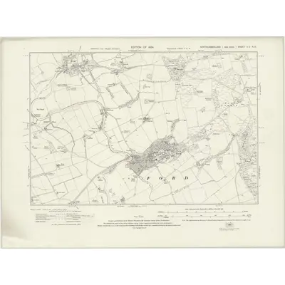 1922 Map of Northumberland nX.NE, 1924 Print