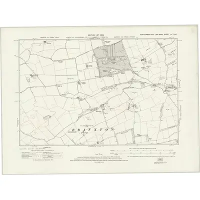 1922 Map of Northumberland nX.NW, 1924 Print