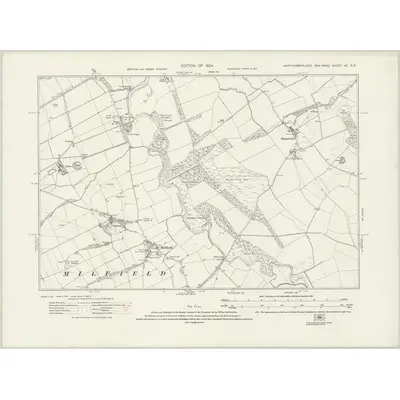 1922 Map of Northumberland nX.SE, 1924 Print