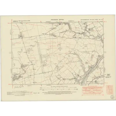 1946 Map of Northumberland nXC.NE, 1952 Print