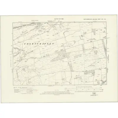 1920 Map of Northumberland nXC.NW, 1924 Print