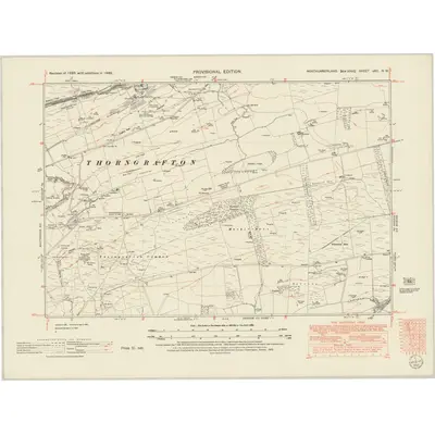 1946 Map of Northumberland nXC.NW, 1952 Print