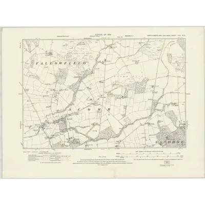 1920 Map of Northumberland nXCI.NE, 1924 Print