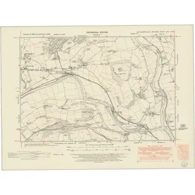 1946 Map of Northumberland nXCI.NW, 1952 Print