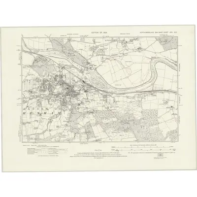 1920 Map of Northumberland nXCI.SE, 1924 Print