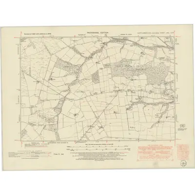 1946 Map of Northumberland nXCI.SW, 1952 Print