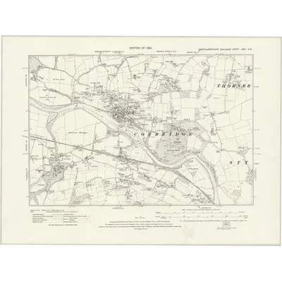 1920 Map of Northumberland nXCII.SW, 1924 Print
