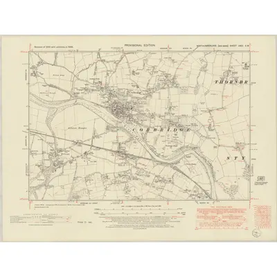 1946 Map of Northumberland nXCII.SW, 1952 Print