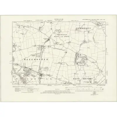 1913 Map of Northumberland nXCIV.NW, 1921 Print