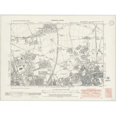 1938 Map of Northumberland nXCV.NW, 1947 Print