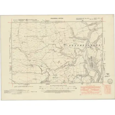 1946 Map of Northumberland nXCVII.NE, 1951 Print