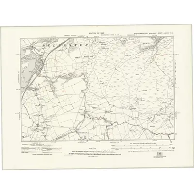 1920 Map of Northumberland nXCVIII.NW, 1925 Print