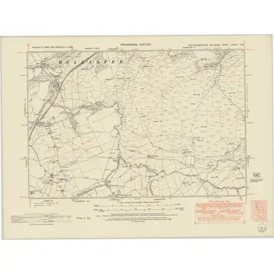 1946 Map of Northumberland nXCVIII.NW, 1952 Print