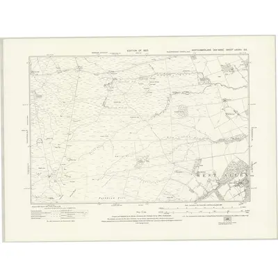 1920 Map of Northumberland nXCVIII.SE, 1925 Print