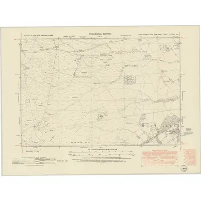 1946 Map of Northumberland nXCVIII.SE, 1952 Print