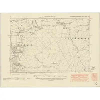 1946 Map of Northumberland nXCVIII.SW, 1951 Print