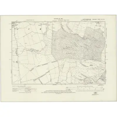 1922 Map of Northumberland nXI.NE, 1925 Print