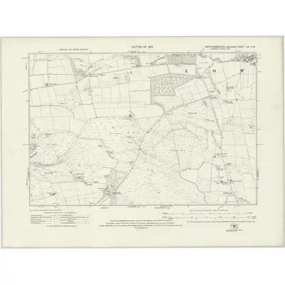 1922 Map of Northumberland nXI.NW, 1925 Print