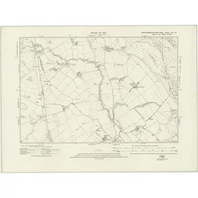 1922 Map of Northumberland nXI.SE, 1925 Print