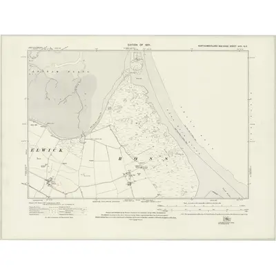 1922 Map of Northumberland nXII.NE, 1925 Print