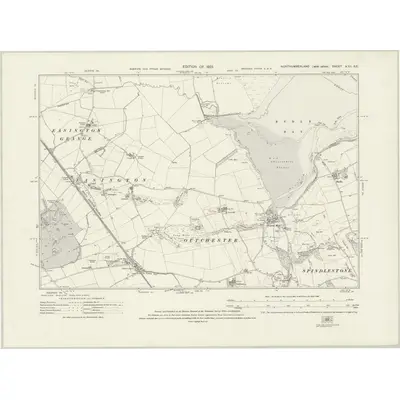 1922 Map of Northumberland nXII.SE, 1925 Print