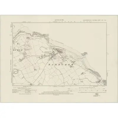 1922 Map of Northumberland nXIII.SW, 1925 Print