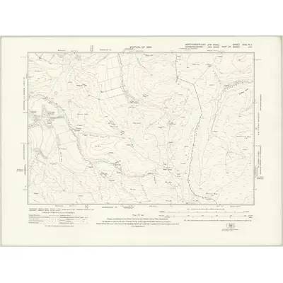 1922 Map of Northumberland nXIX.NE, 1925 Print