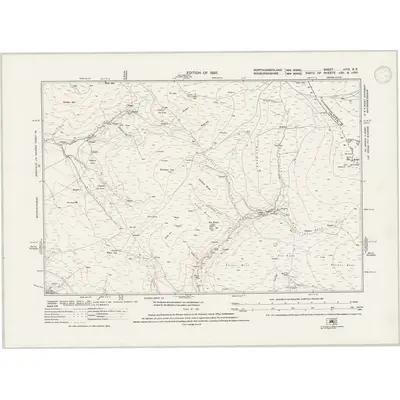 1896 Map of Northumberland nXIX.SE, 1947 Print