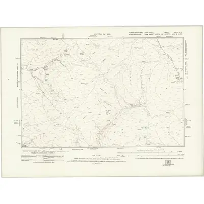 1922 Map of Northumberland nXIX.SE, 1925 Print