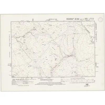 1922 Map of Northumberland nXIX.SE, 1947 Print