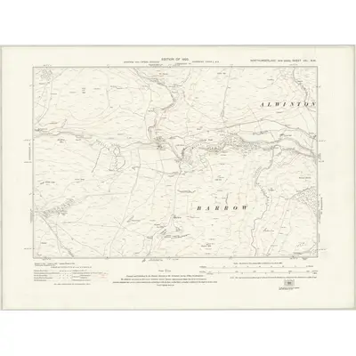 1896 Map of Northumberland nXL.NW, 1925 Print