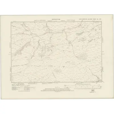 1896 Map of Northumberland nXL.SW, 1925 Print