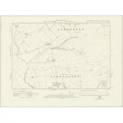 1921 Map of Northumberland nXLI.NE, 1926 Print
