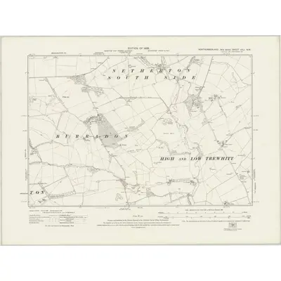 1921 Map of Northumberland nXLI.NW, 1926 Print