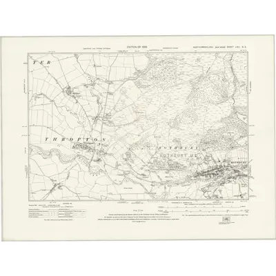 1921 Map of Northumberland nXLI.SE, 1926 Print