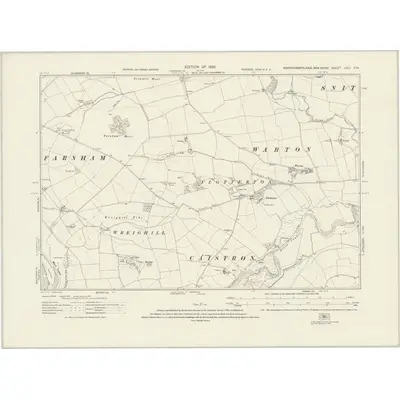 1921 Map of Northumberland nXLI.SW, 1925 Print