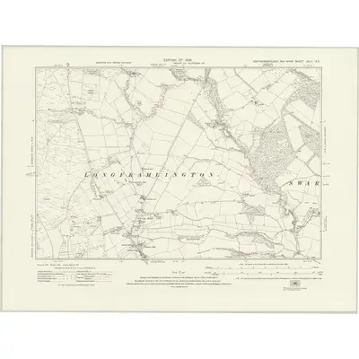 1921 Map of Northumberland nXLII.SE, 1926 Print