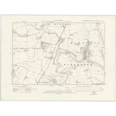 1921 Map of Northumberland nXLIII.NE, 1926 Print
