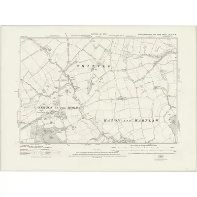1921 Map of Northumberland nXLIII.NW, 1926 Print