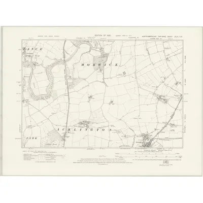 1921 Map of Northumberland nXLIII.SE, 1925 Print