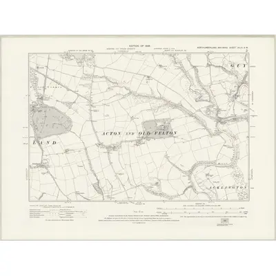 1921 Map of Northumberland nXLIII.SW, 1926 Print