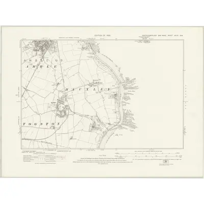 1921 Map of Northumberland nXLIV.SW, 1926 Print