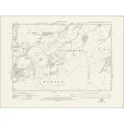 1921 Map of Northumberland nXLIX.NW, 1925 Print